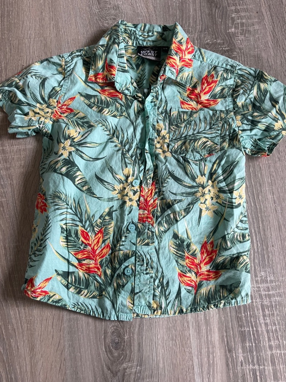 Teal Tropical Button-Up Shirt